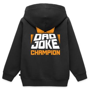 Papa Blague Papa Blague Blague Père - Sweat Premium à capuche zippé enfant bio - noir - Dos - AI Model Kid Male (0cm)