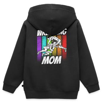 Wrestling Mama Ringer Ringen Wrestler Ringkampf - Kids Premium Organic Zip-up Hoodie - black - Back - AI Model Kid Male (0cm)
