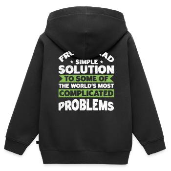 Fruit Salad Is A Simple Solution - Kids Premium Organic Zip-up Hoodie - black - Back - AI Model Kid Male (0cm)