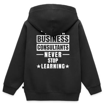 Les meilleurs consultants d’affaires - Sweat Premium à capuche zippé enfant bio - noir - Dos - AI Model Kid Male (0cm)