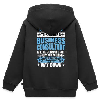 Deciding To Become A Business Consultant - Kinder Premium Organic Zip Hoodie - Schwarz - Hinten - AI Model Kid Male (0cm)