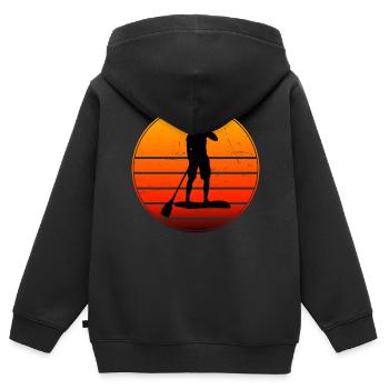 Stand up Paddling Sup Hommes Stand up Paddlin - Sweat Premium à capuche zippé enfant bio - noir - Dos - AI Model Kid Male (0cm)