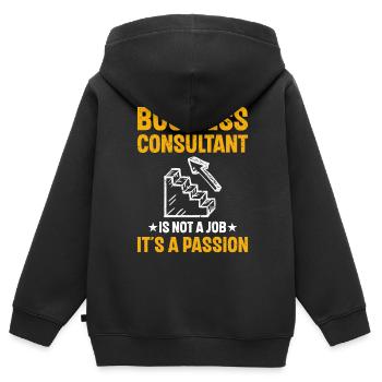 Business Consultant Is Not A Job - Kinder Premium Organic Zip Hoodie - Schwarz - Hinten - AI Model Kid Male (0cm)