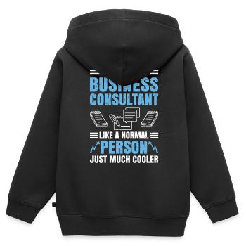 Je suis un consultant en affaires - Sweat Premium à capuche zippé enfant bio - noir - Dos - AI Model Kid Male (0cm)