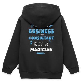Je suis un consultant en affaires pas un magicien - Sweat Premium à capuche zippé enfant bio - noir - Dos - AI Model Kid Male (0cm)