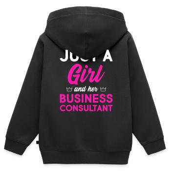 Just A Girl And Her Business Consultant - Kinder Premium Organic Zip Hoodie - Schwarz - Hinten - AI Model Kid Male (0cm)