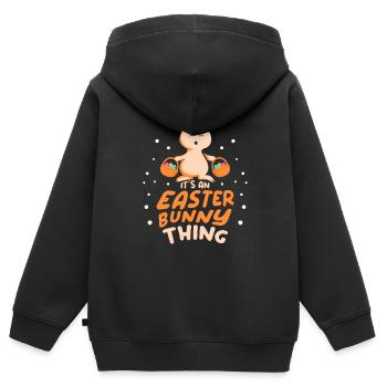 Es Ist Eine Osterhasen Sache Ostern Osterfest - Kinder Premium Organic Zip Hoodie - Schwarz - Hinten - AI Model Kid Male (0cm)