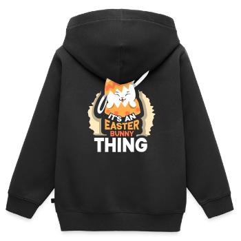 Es Ist Eine Osterhasen Sache Ostern Osterfest - Kinder Premium Organic Zip Hoodie - Schwarz - Hinten - AI Model Kid Male (0cm)