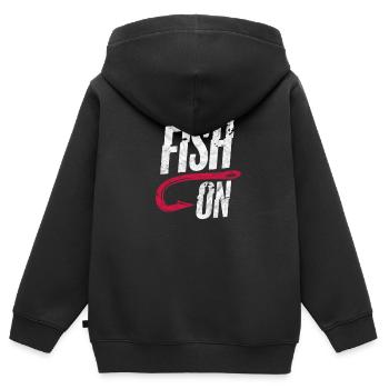 Angler - Kinder Premium Organic Zip Hoodie - Schwarz - Hinten - AI Model Kid Male (0cm)
