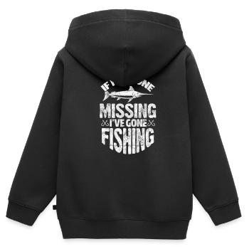 Angler - Kinder Premium Organic Zip Hoodie - Schwarz - Hinten - AI Model Kid Male (0cm)