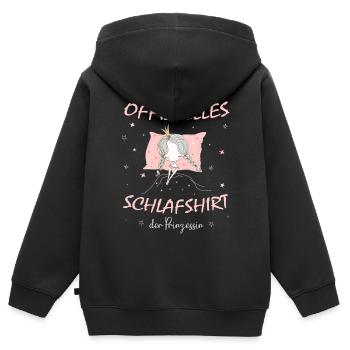 Offizielles Schlafshirt der Prinzessin - Kinder Premium Organic Zip Hoodie - Schwarz - Hinten - AI Model Kid Male (0cm)