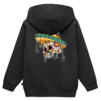 Gay Pride Sugar Skull Cinco de Mayo - Kids Premium Organic Zip-up Hoodie - black - Back - AI Model Kid Male (0cm)