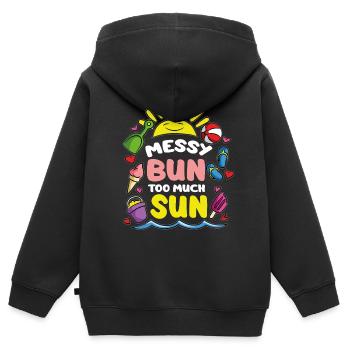 Messy Bun Too much sun - Kids Premium Organic Zip-up Hoodie - black - Back - AI Model Kid Male (0cm)