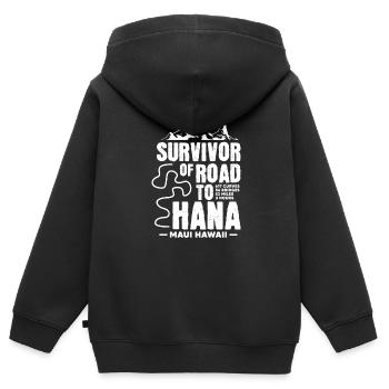 Hawaï - Sweat Premium à capuche zippé enfant bio - noir - Dos - AI Model Kid Male (0cm)