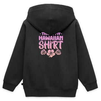 Hawaï - Sweat Premium à capuche zippé enfant bio - noir - Dos - AI Model Kid Male (0cm)