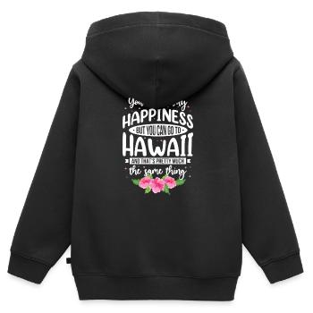 Hawaï - Sweat Premium à capuche zippé enfant bio - noir - Dos - AI Model Kid Male (0cm)