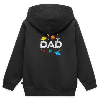 Vater - Kinder Premium Organic Zip Hoodie - Schwarz - Hinten - AI Model Kid Male (0cm)