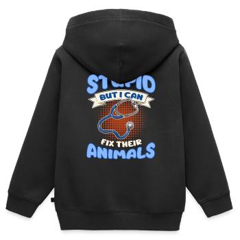 Fun Tierarzt Witz Tierarzt Tierarzt - Kinder Premium Organic Zip Hoodie - Schwarz - Hinten - AI Model Kid Male (0cm)