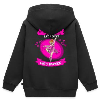 Ballettmädchen Ballerina-Tänzerin - Kinder Premium Organic Zip Hoodie - Schwarz - Hinten - AI Model Kid Male (0cm)