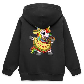 Einhorn Tacos Cinco De Mayo Kinder - Kinder Premium Organic Zip Hoodie - Schwarz - Hinten - AI Model Kid Male (0cm)