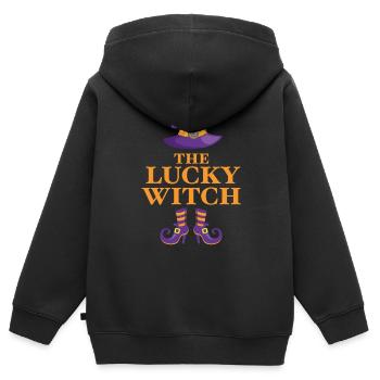 The Lucky Witch - Kids Premium Organic Zip-up Hoodie - black - Back - AI Model Kid Male (0cm)