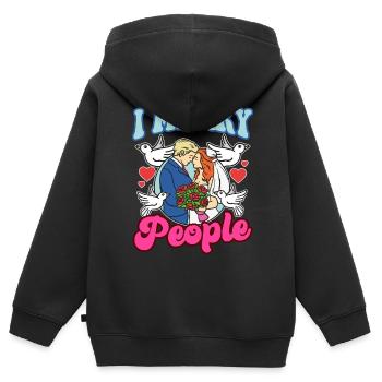 Ich heirate Leute zum Priester geweiht - Kinder Premium Organic Zip Hoodie - Schwarz - Hinten - AI Model Kid Male (0cm)