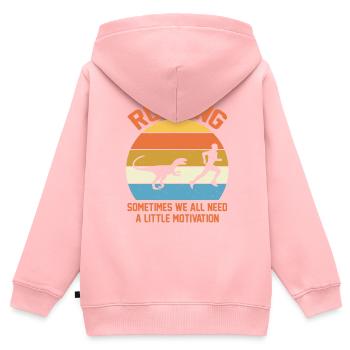 Running Sometimes We All Need A Little Motivation - Kinder Premium Organic Zip Hoodie - Rosa - Hinten - AI Model Kid Female (0cm)