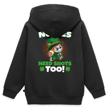 Krankenschwestern brauchen auch Schüsse St. - Kinder Premium Organic Zip Hoodie - Schwarz - Hinten - AI Model Kid Male (0cm)