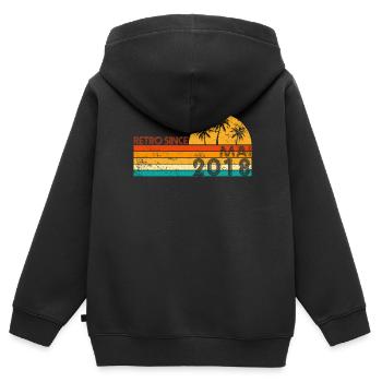 Retro since May 2018 - Birthday in May - Kids Premium Organic Zip-up Hoodie - black - Back - AI Model Kid Male (0cm)