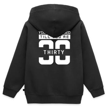 Du Hast Hausarrest Bis Du Dreißig Bist Papa Papi - Kinder Premium Organic Zip Hoodie - Schwarz - Hinten - AI Model Kid Male (0cm)