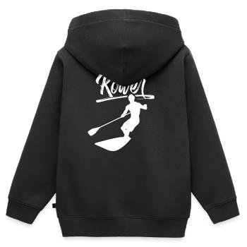 Ruderer Ruder Ruderboot Rudern Rudersport - Kinder Premium Organic Zip Hoodie - Schwarz - Hinten - AI Model Kid Male (0cm)