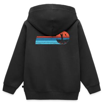 Angler Angelboot Fliegenflischen Rute Angeln - Kinder Premium Organic Zip Hoodie - Schwarz - Hinten - AI Model Kid Male (0cm)