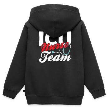Équipe d’infirmières en soins intensifs Soins intensifs - Sweat Premium à capuche zippé enfant bio - noir - Dos - AI Model Kid Male (0cm)