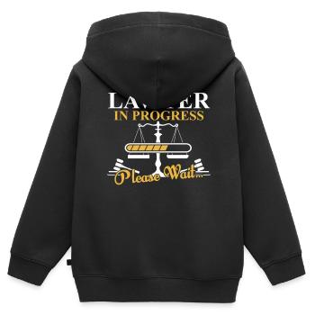 Avocat en cours Avocat Avocat Avocat - Sweat Premium à capuche zippé enfant bio - noir - Dos - AI Model Kid Male (0cm)