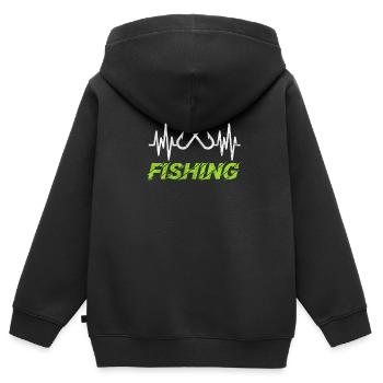 Angler - Kinder Premium Organic Zip Hoodie - Schwarz - Hinten - AI Model Kid Male (0cm)
