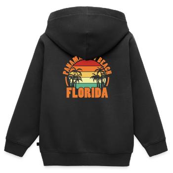 Floride - Sweat Premium à capuche zippé enfant bio - noir - Dos - AI Model Kid Male (0cm)