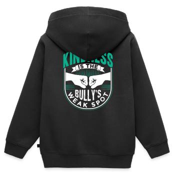 Freundlichkeit Ist Die Schwachstelle Des Mobbers - Kinder Premium Organic Zip Hoodie - Schwarz - Hinten - AI Model Kid Male (0cm)