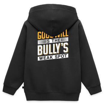 La bonne volonté est le point faible de l’intimidateur - Sweat Premium à capuche zippé enfant bio - noir - Dos - AI Model Kid Male (0cm)