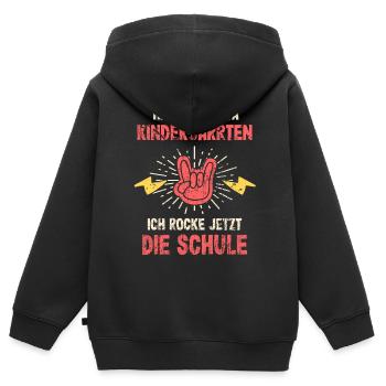 Hasta La Vista Kindergarten 1. Klasse Einschulung - Kinder Premium Organic Zip Hoodie - Schwarz - Hinten - AI Model Kid Male (0cm)