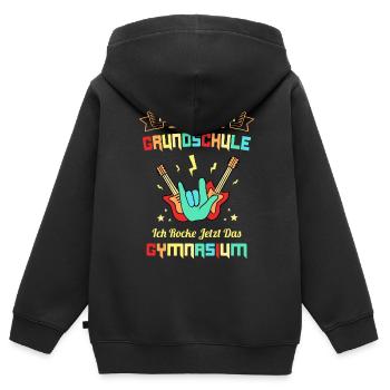 5. Klasse Gymnasium Hasta La Vista Grundschule - Kinder Premium Organic Zip Hoodie - Schwarz - Hinten - AI Model Kid Male (0cm)