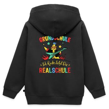 Grundschule 5. Klasse Realschule Abschluss - Kinder Premium Organic Zip Hoodie - Schwarz - Hinten - AI Model Kid Male (0cm)