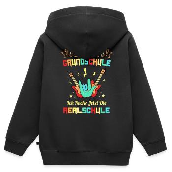 5. Klasse Realschule Hasta La Vista Grundschule - Kinder Premium Organic Zip Hoodie - Schwarz - Hinten - AI Model Kid Male (0cm)