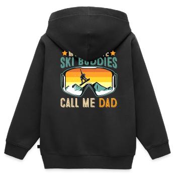 Ski Buddies Appelez-moi Papa Vintage - Sweat Premium à capuche zippé enfant bio - noir - Dos - AI Model Kid Male (0cm)