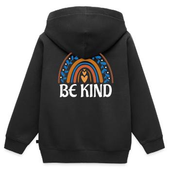 Seien Sie Freundliches Design Für Freundliches - Kinder Premium Organic Zip Hoodie - Schwarz - Hinten - AI Model Kid Male (0cm)