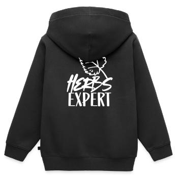 Herb Expert Herb Herb Garden - Sweat Premium à capuche zippé enfant bio - noir - Dos - AI Model Kid Male (0cm)