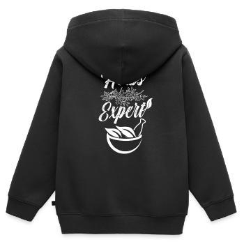 Herb Expert Herb Garden Herbalisme Herbe - Sweat Premium à capuche zippé enfant bio - noir - Dos - AI Model Kid Male (0cm)