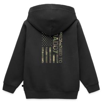 Vater - Kinder Premium Organic Zip Hoodie - Schwarz - Hinten - AI Model Kid Male (0cm)