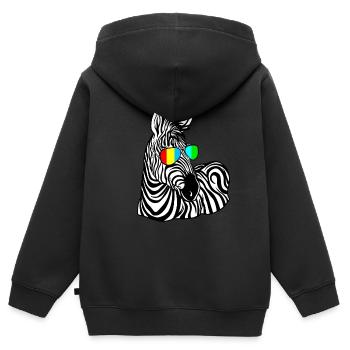 Autisme autiste Journée de sensibilisation à l’autisme L’enfant Asperger - Sweat Premium à capuche zippé enfant bio - noir - Dos - AI Model Kid Male (0cm)