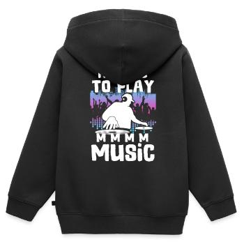 Disc Jockey DJ Rave Synthétiseur Cadeau CD Mixer - Sweat Premium à capuche zippé enfant bio - noir - Dos - AI Model Kid Male (0cm)