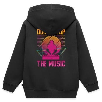 DJ - Kinder Premium Organic Zip Hoodie - Schwarz - Hinten - AI Model Kid Male (0cm)
